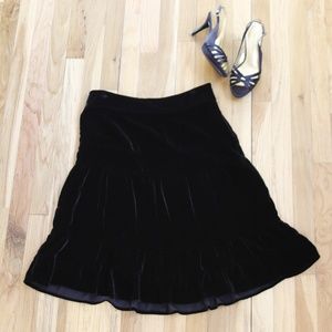 Black velvet skirt